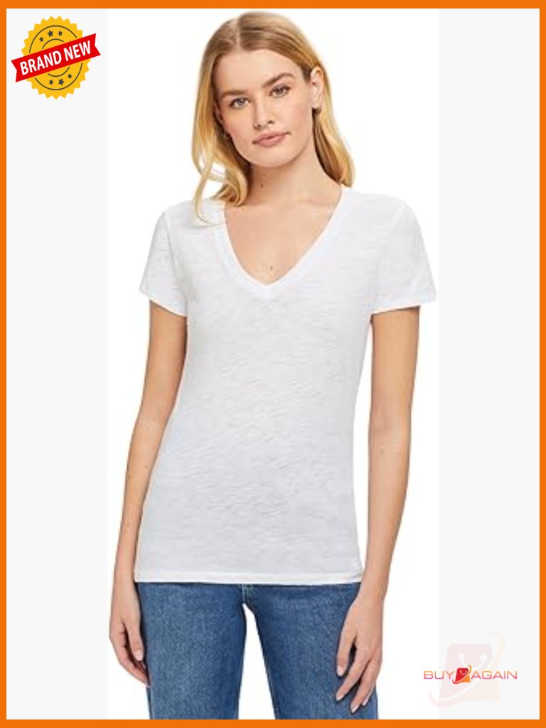 Classic V-Neck Tee With Back Stitch Detail